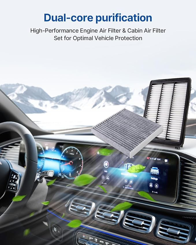 Engine & Cabin Air Filter Fits Civic 1.5L (2016-2021), CR-V 1.5L (2017-2022), Replacement for CF11182 CA12050