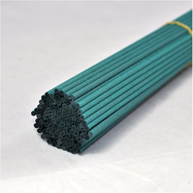 100 Pieces Fiber Reed Diffuser Replacement Refill Sticks (10" x 3mm, Green)