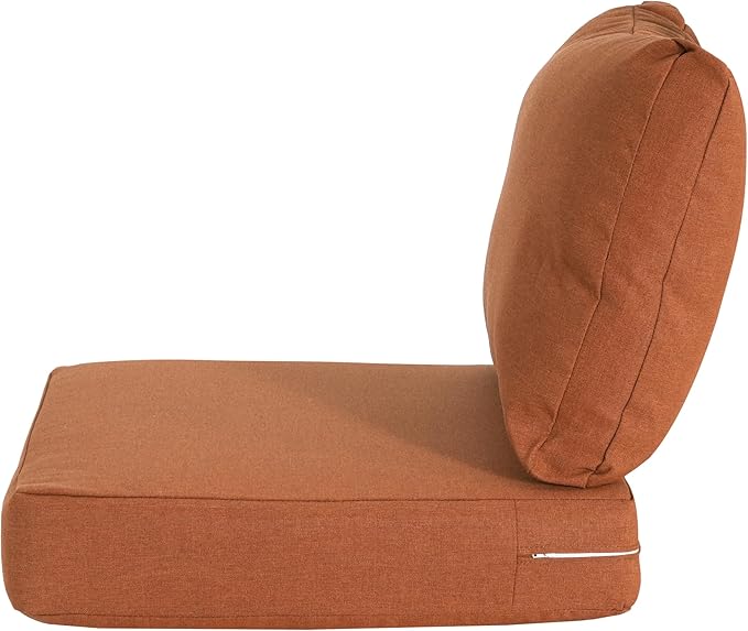 GDFStudio Outdoor Club Chair Cushion Set,5" Thick Water-Repellent Seat & Back Cushions,UV-Resistant Fabric,All-Weather Comfort Pads for Patio,Deck,Garden,Backyard Seating,Orange