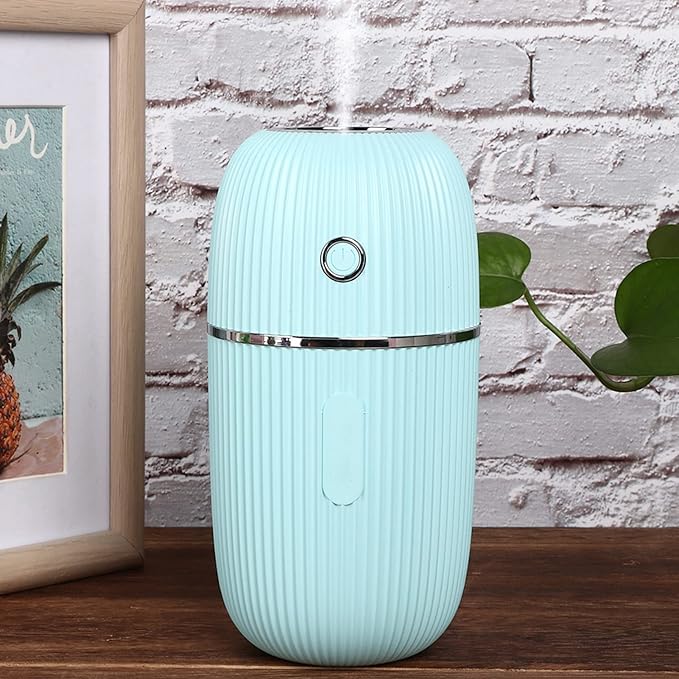 Portable Mini Humidifier, Air Diffuser Mist Humidifier for Home, Living Room, Kidsroom, Bedroom, Office & Car (Blue)