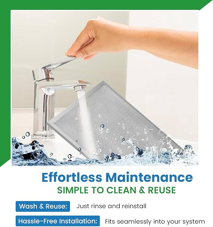 Filter Everything Washable Aluminum Air Filter – 12 x 24 x 1 7/8 – Permanent, Reusable HVAC Intake Filter – Heavy-Duty Expanded Aluminum Mesh – Pre-Filter for HEPA or Pleated Filters