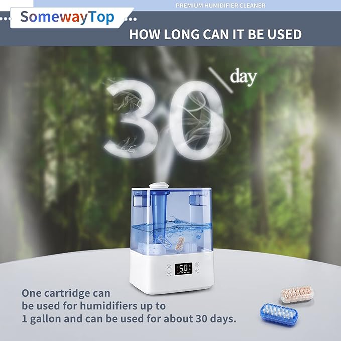 [2025 VER] 20X Humidifier Cleaner, Demineralization Cartridge for Humidifier Compatible with Demineralization Cleaning Ball, Homedics Humidifiers Filter Replacement & Humid Clean Cartridge