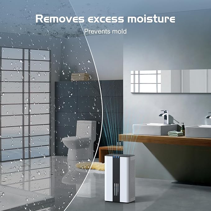 Dehumidifier, COLAZE Dehumidifiers for Home (850 Sq.Ft), 86OZ Water Tank Dehumidifier for Basement Bedroom Bathroom RV Closet, Dehumidifiers with 2 Working Modes, Timer, Auto Shut Off, 7 Colors Light