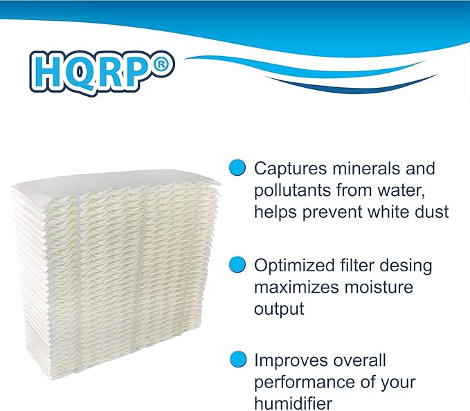 HQRP 2-Pack 1043 Wick Filter Compatible with Essick Air AIRCARE Bemis 826000 826800 826600 826900 821000 821001 831000 EP9500 EP9R500 EP9800 EP9R800 EP9700 EP9R700 SS390DWHT Evaporative Humidifiers