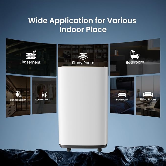 Sweetcrispy 2,000 Sq. Ft. Dehumidifier for Basement, 30 Pints Dehumidifiers for Home with Drain Hose, 74oz Water Tank Portable Quiet Moisture Remover, Ideal for Bedroom & Bathroom