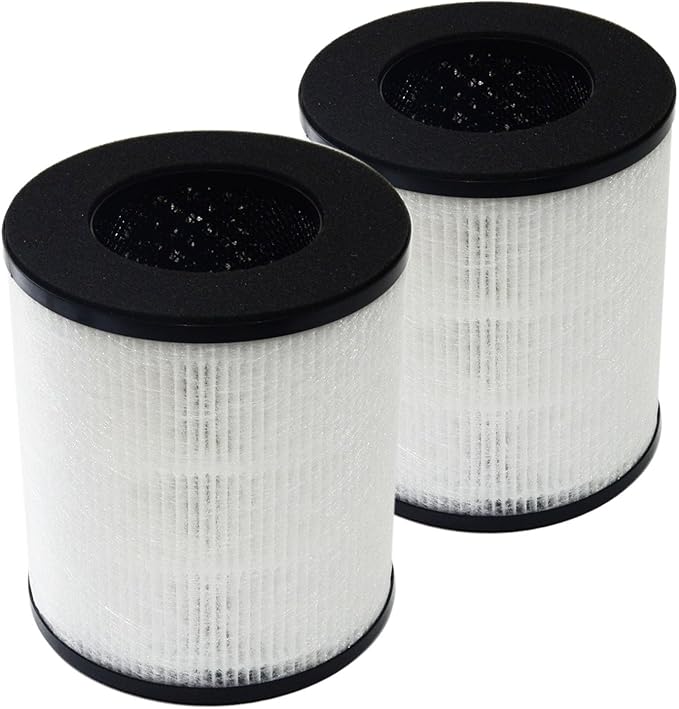 PUREBURG Replacement Filter Compatible with Tredy TD-1300, Tenergy Renair, Cool-Living CL-6070A, BEABA HEPA Air Purifer, H13 HEPA Activated Carbon 2-in-1 2-Pack