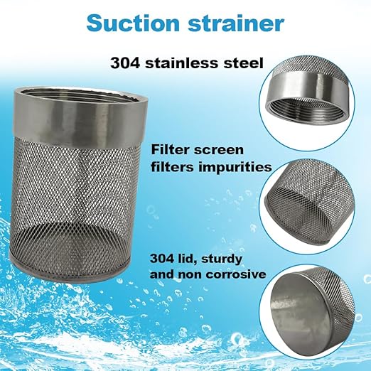 1.5inch SUS304 stainless steel filter head with internal thread diameter of 46mm connected to DN40 1.5-inch water pipe filter Used to Remove Debris and Reduce Solid Entry（1pcs）