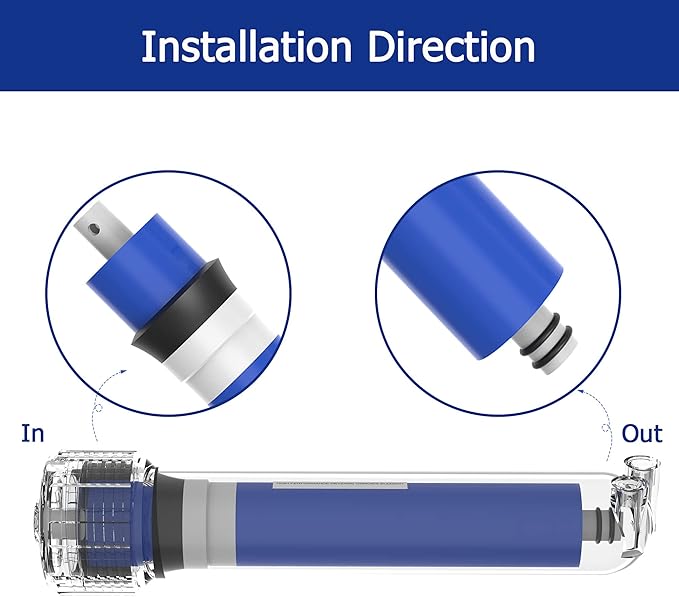 100 GPD RO Membrane Filter 12"x1.8" Reverse Osmosis Membrane Element Replacement Fits Under Sink RO Drinking Water Filter Filtration Purifier System, 2 Pack