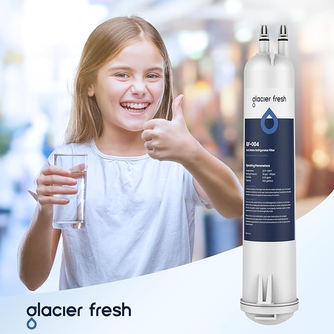 GLACIER FRESH EDR3RXD1 Refrigerator Water Filter, Compatible with 4396841, KAD3RXD1, WHR3RXD1, 4396841, 4396710, Filter 3, 46-9083,46-9030, 9030, 9083 Refrigerator Water Filter, 3+3 Packs