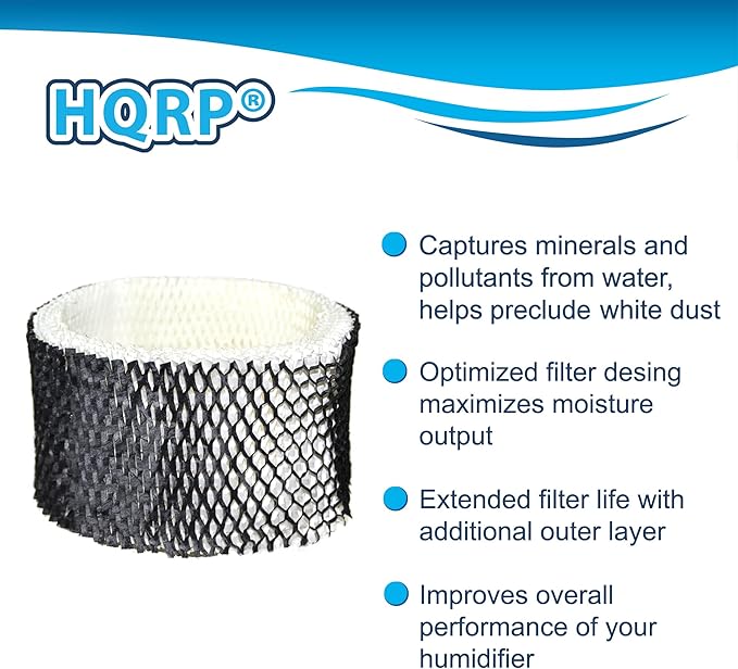 HQRP HWF62 Humidifier Wick Filter A for Holmes HWF62 HWF62CS HM1275 HM1280 HM1281 HM1285 HM1290 HM1295 HM1296 HM1297 HM1230 HM1245 HM2005 HM2025 HM2030 HM2408 HM2409 Humidifiers