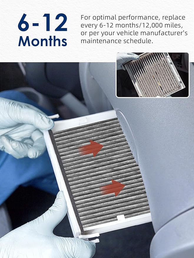 CF10285 Cabin Air Filter with Activated Carbon, Replacement for CP285 Toyota Lexus Scion Camry Corolla Tundra Highlander Prius, A/C Car Filter 3-Pack