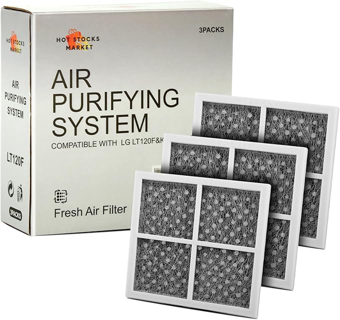 Replacement for LG LT120F Refrigerator Air Filter 3 Pack, Kenmore Elite 469918, 9918, ADQ73214404, ADQ73334008, ADQ73214402