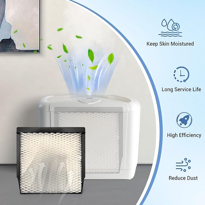 1040 Wick Humidifier Filter Replacement for Essick Air AIRCARE Humidifier Filter B40 B40-C 3D6 100 5D6 700 7D6-100 E35000 CM330AWHT CM330DWHT, Humidifier Filters Fit Moist Air MA0300 (4 pcs, white)