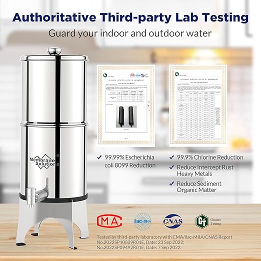 Membrane Solutions UV Countertop Gravity Water Filtration System Replacement Filter Elements - 3 Packs (U3P)