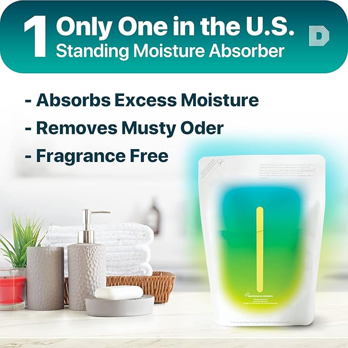 Dry & Dry [2 Packs Standing Moisture Absorbers to Control Excess Moisture for Basement, Closets, Bathrooms, Laundry Rooms - Moisture Absorbers Moisture Absorber