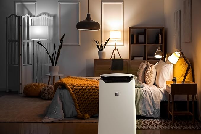 SHARP Smart Air Purifier for XL Rooms – Covers up to 2,430 sqft in one hour, Compatible w/Alexa, True HEPA Filter Air Purifier for Living Room, Dust, Smoke, Pollen - FXJ80UW
