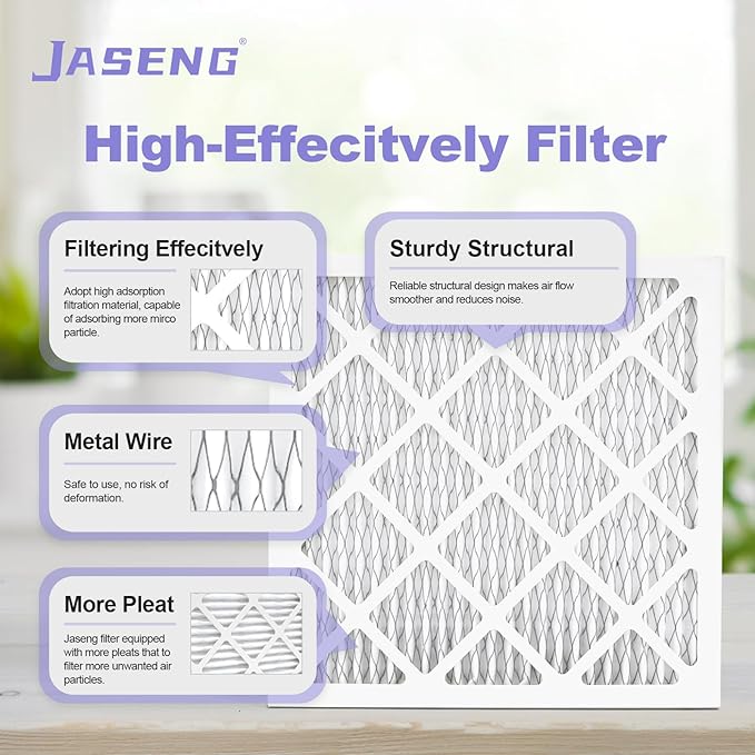 10x10x1 Furnace Air Filters MERV 11, JASENG 4 Pack AC Furnace Filter MPR 1000 & FPR 7 Filtering, HVAC Air Filter Replacement (exact dimensions: 9 3/4"x9 3/4"x3/4")