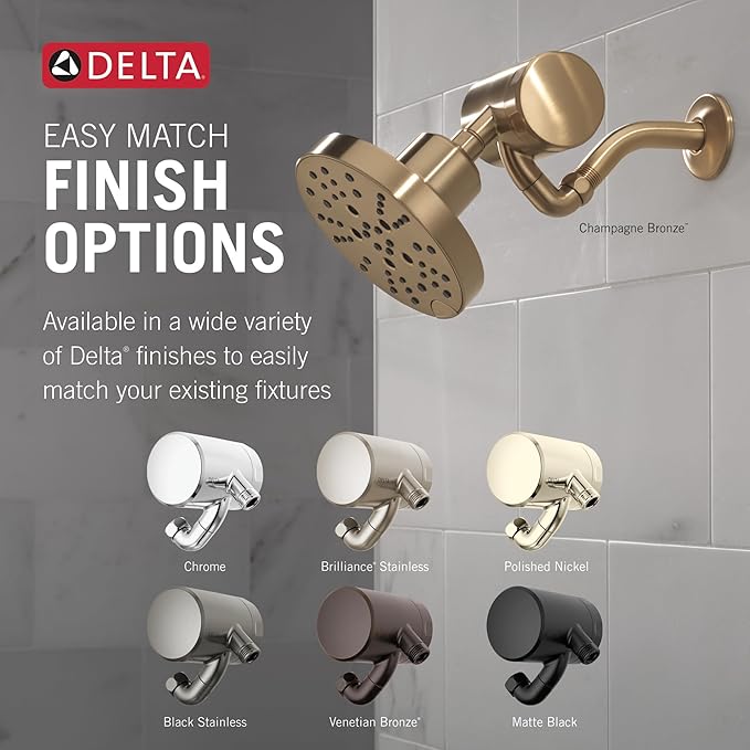 Delta Faucet Clarifi Premium Shower Filter Attachment with Filter, Hard Water Shower Filter, Shower Head Filter, Polished Nickel 5SF100-PN