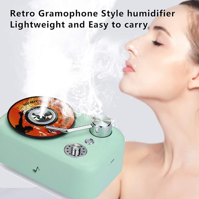 Mini Car Humidifier Cool Mist Humidifiers Sprayer for Bedroom Vehicle Travel Office Baby Portable 300 ML USB Personal Air Freshener with 7 Colorful LED Night Light and Auto Shut-Off