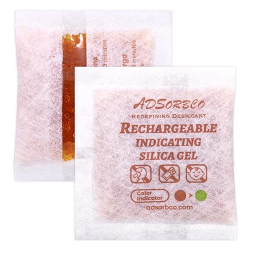 Adsorbco Rechargeable Desiccant, Indicating Silica Gel Packets, Moisture Absorbers for Storage, Gun Safe Dehumidifiers (20, 20g)