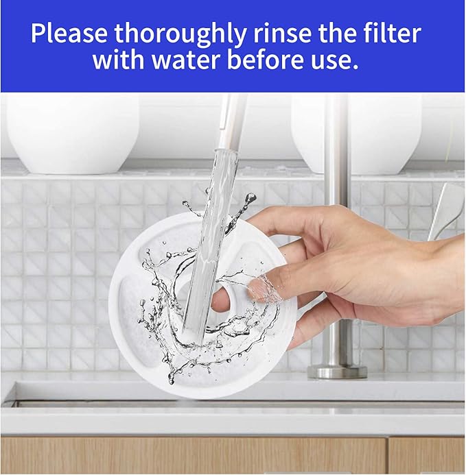 Replacement Filters for Pet Water Fountain - Activated carbon Filters for Cats and Dogs Automatic Water Dispenser (8 Pack)