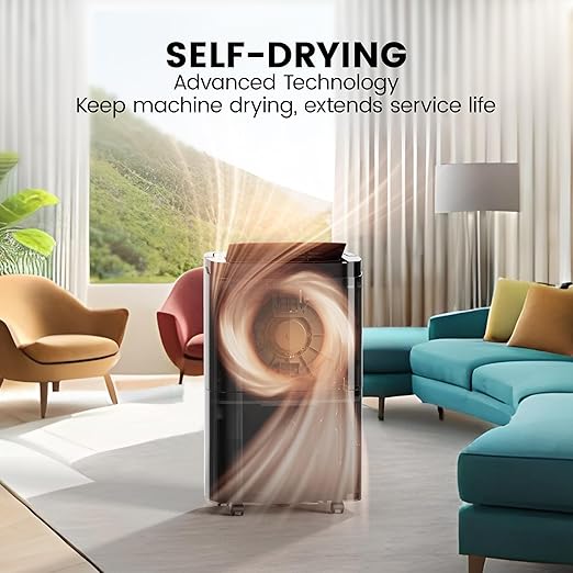 Kesnos 150 Pints 2025 Energy Star Dehumidifier with Pump for Space Up to 7000 Sq. Ft - Dehumidifier for Basement with Drain Hose, 1.85 Gal Water Tank, Handle, Self-Drying, Idear for Home, Office