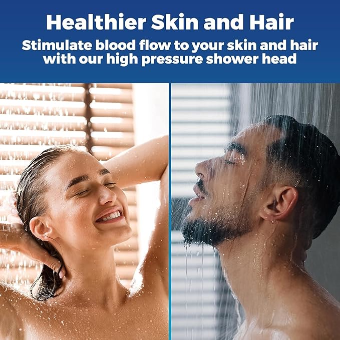 -High Pressure Shower Heads - High Flow Shower Head - 1.8 GPM with Removable Restrictor - California Certified - Universal Replacement - Plumbers Tape Included - (Classic Chrome Finish)