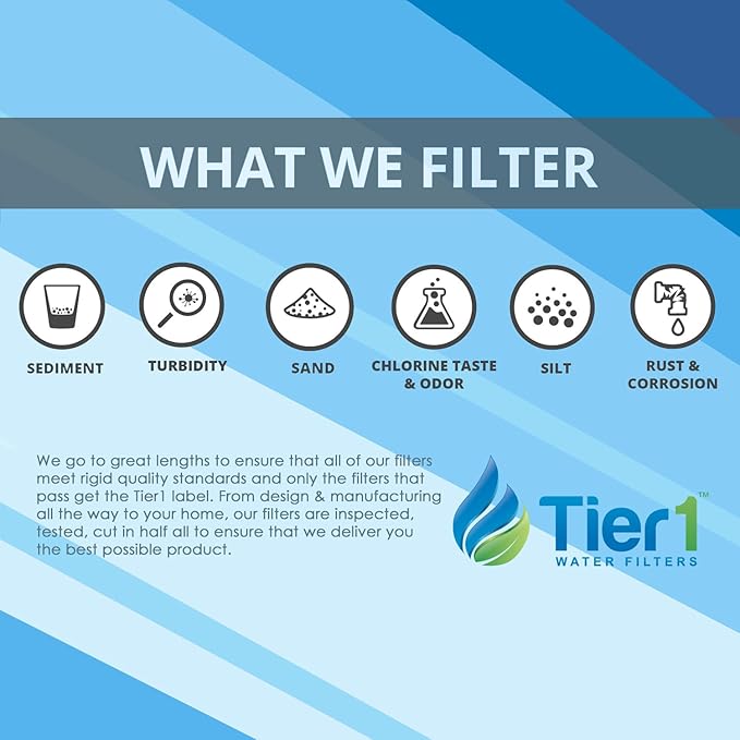 Tier1 Inline Water Filter NSF Standard Certified Replacement for GE GXRTQR Filter System - Activated Carbon Media to Reduce Contaminants including Chlorine Taste and Odor - 2 Pack