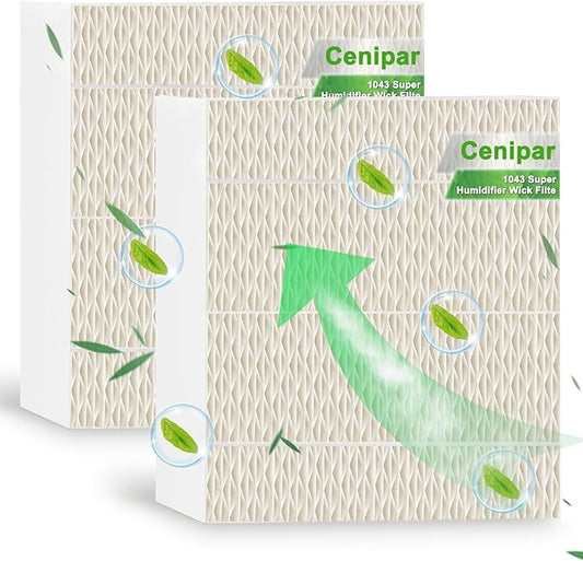 Cenipar 1043 Humidifier Wick Filter Replacement for ES-Sick Air-Care Compatible with EP9500 EP9700 EP9800 831000 821000 826000 826800 and Be-mis Space Saver 800 8000 Series Humidifiers(2 Pack)