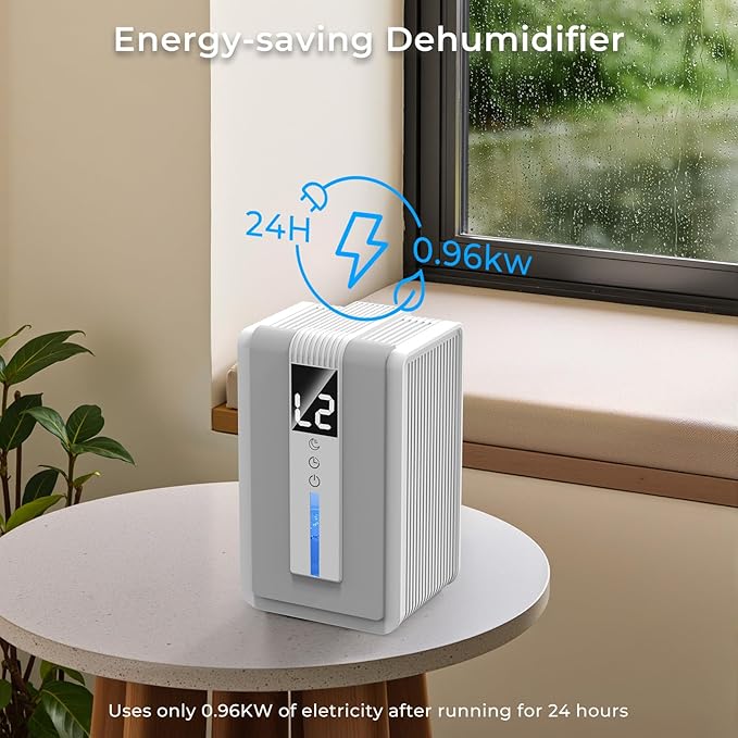 Dehumidifiers for Home, 42 OZ (400 sq.ft) Small Dehumidifier with Timer, Auto Shut Off, Auto Defrost, 7 Colors LED Light, Quiet Energy Saving Dehumidifier for Bedroom, Bathroom, Basement, Closet, RV
