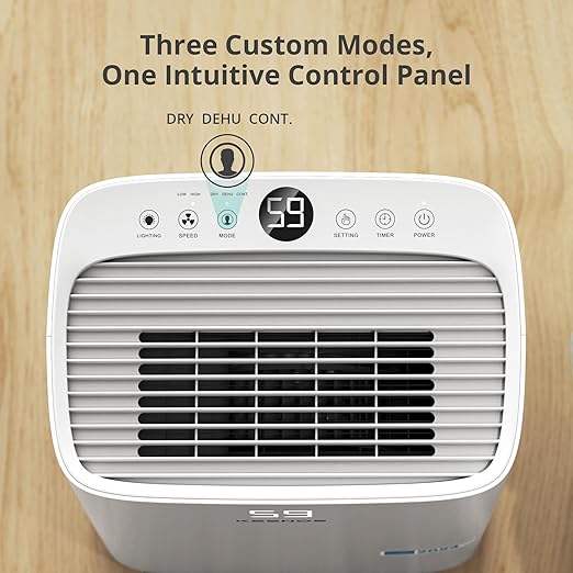 Kesnos 4,500 Sq. Ft. Energy Star Dehumidifier for Home, 52 Pint Dehumidifier with Drain Hose for Basement, Bedroom, Bathroom, Room, Featuring Front Display, 24H Timer and Auto Defrost Function