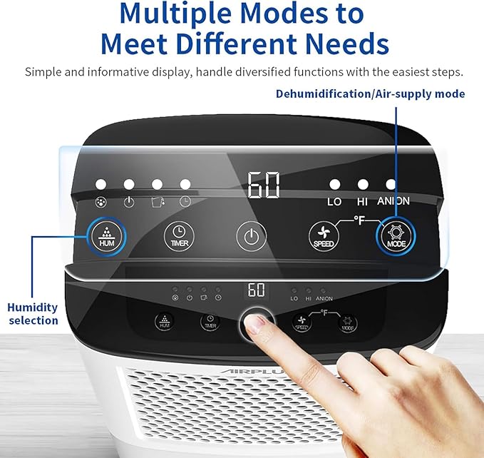 AIRPLUS 4500 Sq. Ft Dehumidifiers for Home, 70 Pints Dehumidifier for Basement with Drain Hose, Continuous Drainage, Intelligent Humidistat, Dehumidifier for bathroom, bedroom, Large Room
