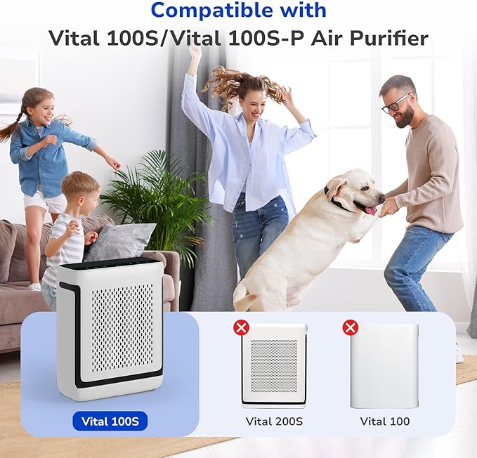 Fil-fresh Vital 100S Replacement Filter, Compatible with LEVOIT Vital 100S Air Purifier, 3-in-1 H13 True HEPA & Activated Carbon, Replace Vital 100S-RF-TX, Green, 2-Pack