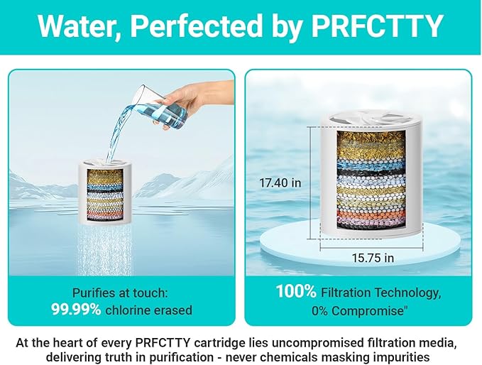 20 Stage Shower Head Filter,Revitalize Hair,Skin Nails While Purifying Water,Prevent Scale Buildup,High Output Fan Technology Softener Hard Water 99% Remove Lead,Chlorine,Fluoride and Chemicals,Chrome