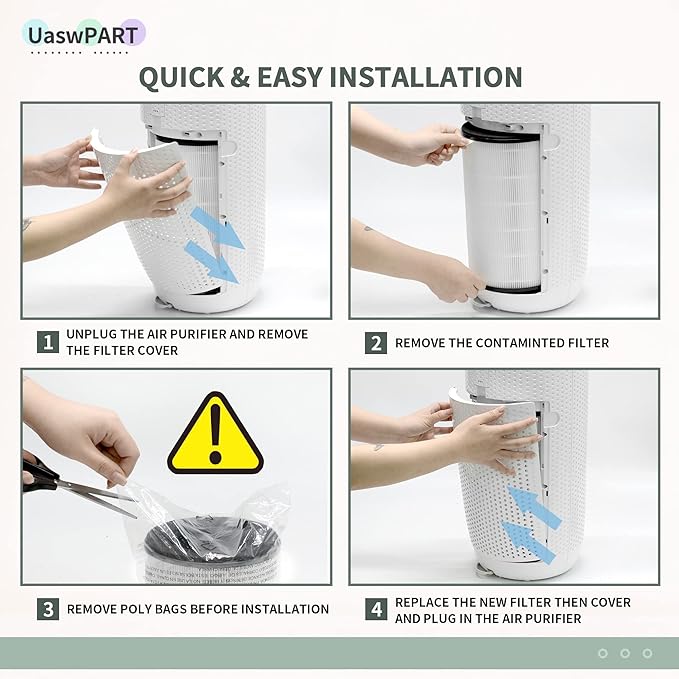 AP-T40FL Replacement Filter Compatible with1461901 HoMedics Air Pu-rifier Filter Replacement AP-T40 AP-T40WT AP-T45 AP-T45WT AP-T40WTAR w/Premium H13 True HEPA and Efficient Activated Carbon, 3-Pack