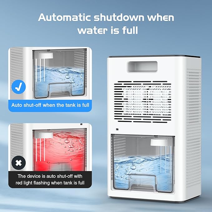 Dehumidifier, COLAZE Dehumidifiers for Home (850 Sq.Ft), 86OZ Water Tank Dehumidifier for Basement Bedroom Bathroom RV Closet, Dehumidifiers with 2 Working Modes, Timer, Auto Shut Off, 7 Colors Light