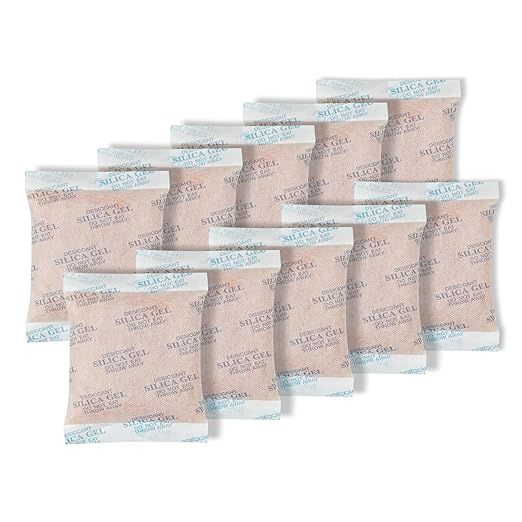 Silica Gel Packets - 10 Pcs 50 Gram Desiccant Packs for Storage Moisture Absorbers Silica Gel Desiccant Packets Rechargeable Desiccant Dehumidifiers Bags for Moisture Control