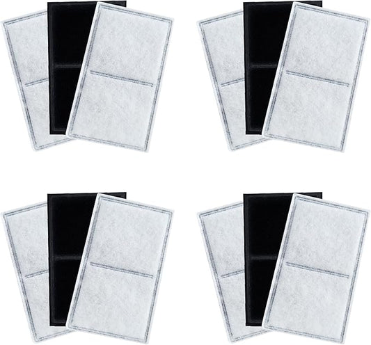12 Pack Pet Fountain Premium Carbon Replacement Filters Compatible with PetSafe Drinkwell Platinum, Multi-Tier, Everflow, Outdoor Dog Water Dispenser, Dog Cat Water Fountain Charcoal Filters