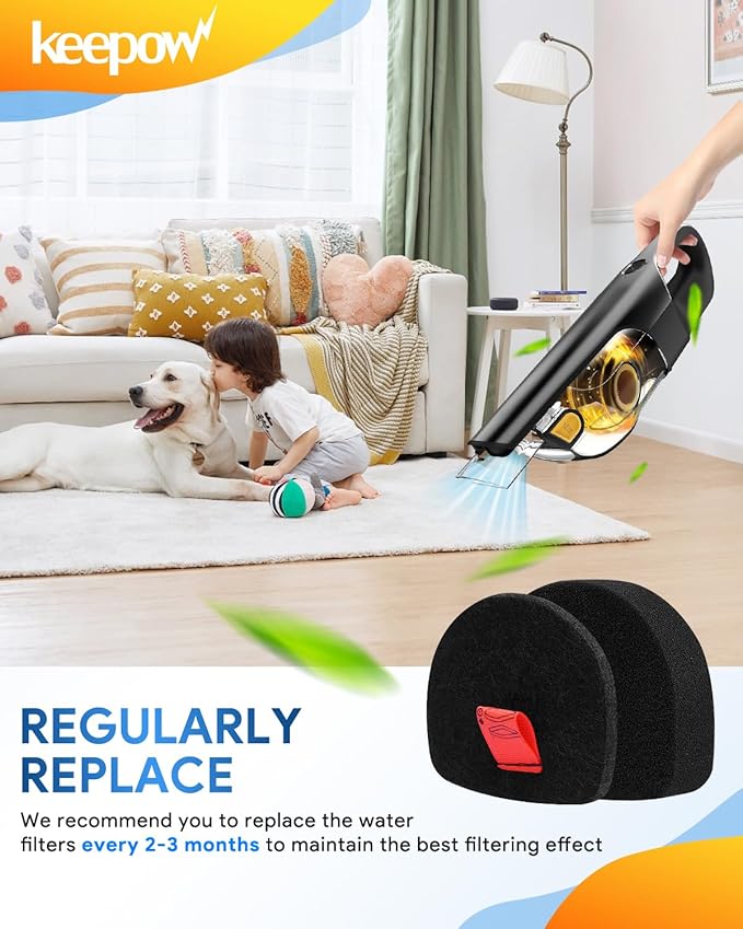KEEPOW Filters for Shark Cordless Handheld Vacuum UltraCyclone Pet Pro Plus Replacement Foam Felt Filters, 6 Pack