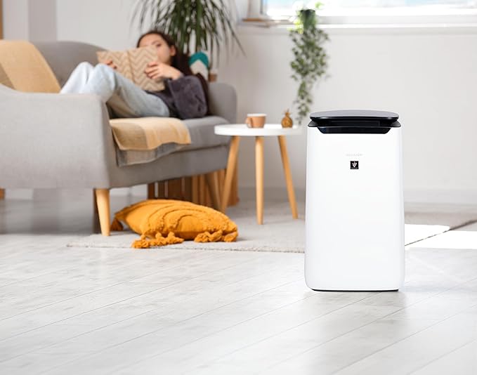 SHARP Smart Air Purifier for XL Rooms – Covers up to 2,430 sqft in one hour, Compatible w/Alexa, True HEPA Filter Air Purifier for Living Room, Dust, Smoke, Pollen - FXJ80UW
