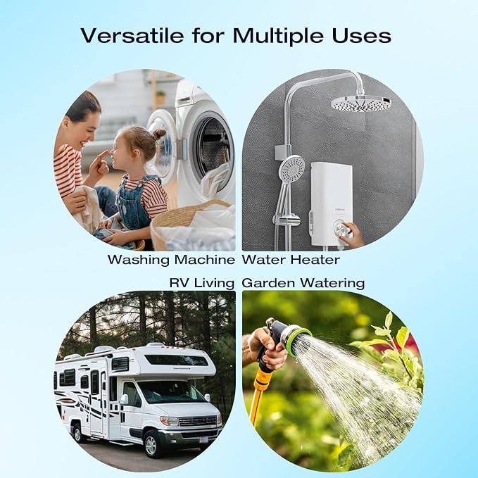 H&G Lifestyles Inline Sediment Anti-Scale Filter, Water Hose Filter, Reduce Water Hardness,with 3/4" GHT Prevents Scale Build Up On Washing Machine Water Heater Patio Swamp Cooler and Plant 2 Packs