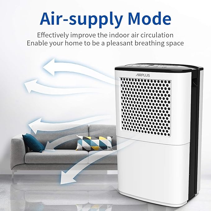 AIRPLUS 4500 Sq. Ft Dehumidifiers for Home, 70 Pints Dehumidifier for Basement with Drain Hose, Continuous Drainage, Intelligent Humidistat, Dehumidifier for bathroom, bedroom, Large Room