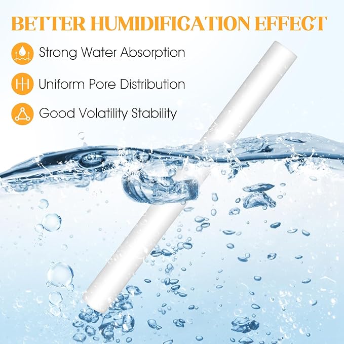 60 Pcs Humidifier Filter Replacement Rods Premium Cotton Filter Refills for Portable USB Mini Cool Mist Humidifiers (60, 4Inches)
