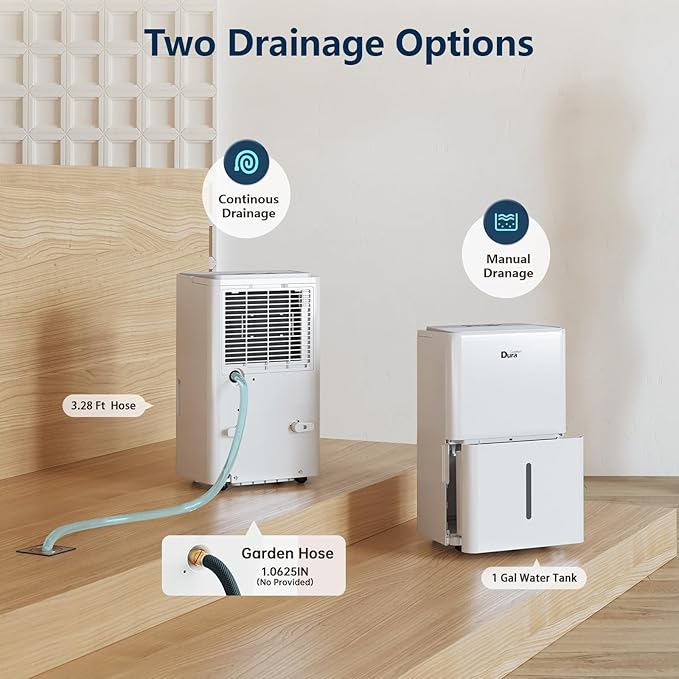 DuraComfort Dehumidifier for Basement,Up to 2500 Sq.Ft Small to Middle Rooms,Max to 35 Pints, Energy Star Certified Dehumidifiers,2024 New Model,White