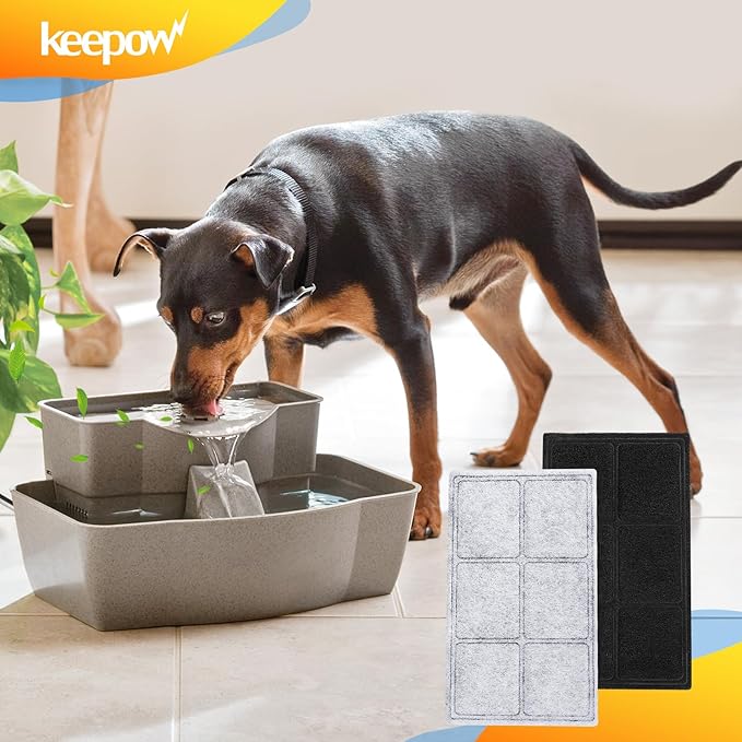 KEEPOW Replacement Carbon Filters for PetSafe Drinkwell Fountain, Pet Water Fountain Filters for Drinkwell Platinum, Zen, Original, Multi-Tier, Mini, Outdoor, Big dog and Everflow, 6-Pack Filter