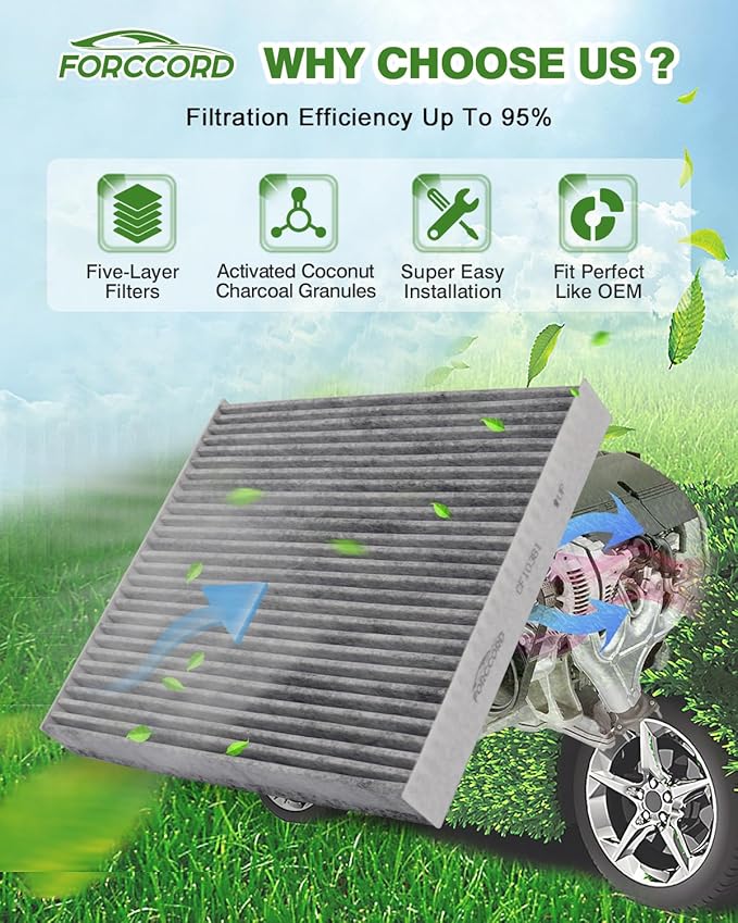 2-Pack HEPA Cabin Air Filter CF10381 Fits for Hyundai Azera/Sonata 2006-2008, Santa Fe 2007-2009, Kia Carnival 2022-2026 Activated Carbon Cabin Filter Replacement 08790-3K000 Car Accessories