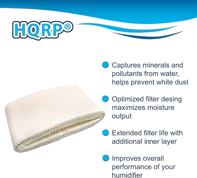 HQRP 2-Pack Wick Filter Compatible with Honeywell HEV680 HEV685 Series HEV680B HEV680W HEV685W HEV685B Humidifiers, HC14V1 Filter E Replacement
