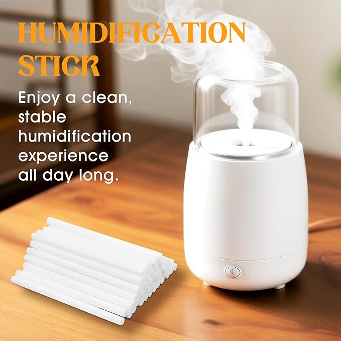 50 Pcs Humidifier Filter Replacement Rods Premium Cotton Filter Refills for Portable USB Mini Cool Mist Humidifiers (50, 5.354Inches)