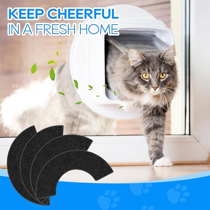 8-Pack Carbon Filters for Litter-Robot 4, Litter Box Filters Replacement Accessories, Activated Carbon Eliminate Odor, Controls Moisture on Pet's Body and Keep Home Fresh