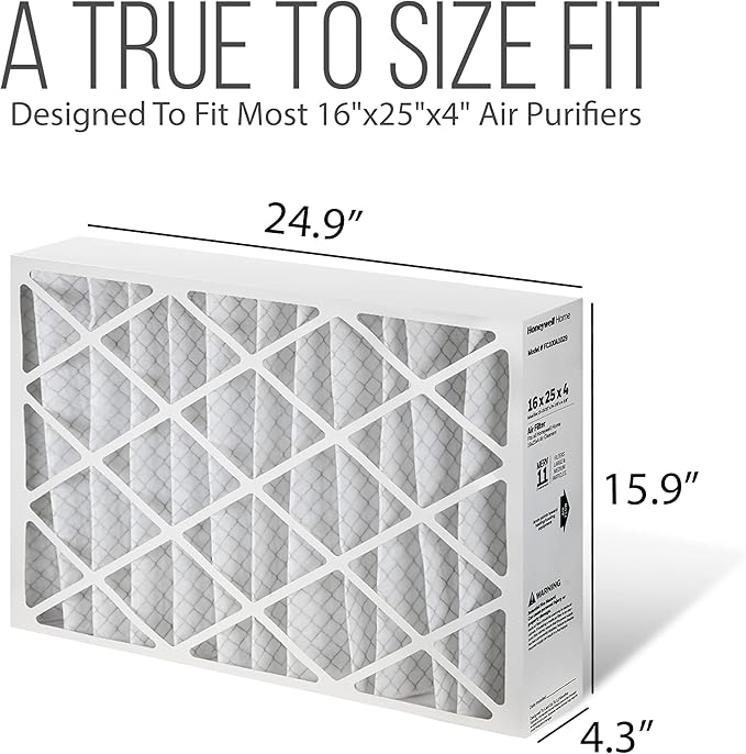 Furnace Filters 16x25x4 - HVAC Air Filter Replacement FC100A1029 Merv 11 with Homequip Easy Disposal Bag (5 Pack)